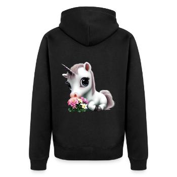 Joli bouquet d’odeurs de licorne - Veste à capuche bio Premium Unisexe - noir - Dos - Nico (187cm)