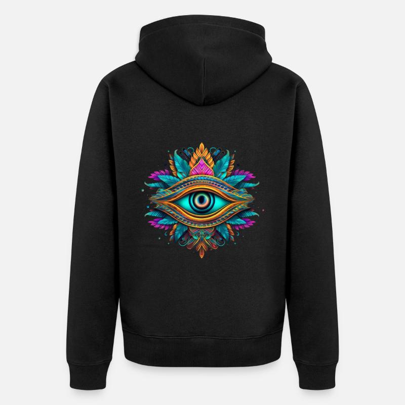 Design Element Eye Neon Tribal - Veste à capuche bio Premium Unisexe - noir