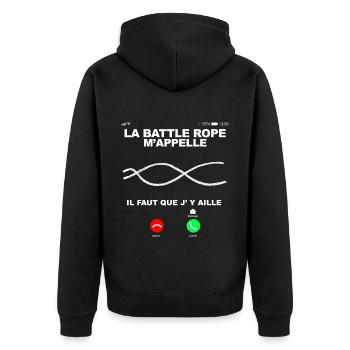 la corde M'Appelle Sport Entrainement - Veste à capuche bio Premium Unisexe - noir - Dos - Nico (187cm)
