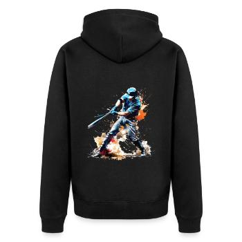 Joueur de baseball coup de circuit Bats Splash - Veste à capuche bio Premium Unisexe - noir - Dos - Nico (187cm)