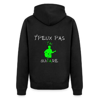 j'peux pas j'ai guitare - Veste à capuche bio Premium Unisexe - noir - Dos - Nico (187cm)