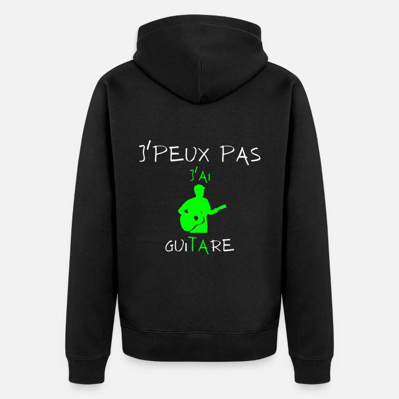 j'peux pas j'ai guitare - Veste à capuche bio Premium Unisexe - noir