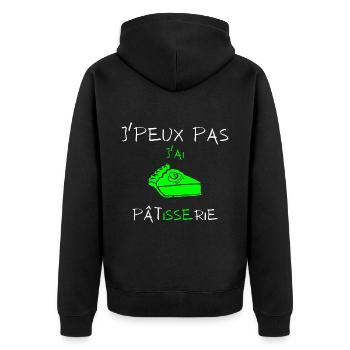 j'peux pas j'ai pâtisserie - Veste à capuche bio Premium Unisexe - noir - Dos - Nico (187cm)