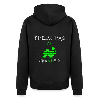 j'peux pas j'ai Chantier - Veste à capuche bio Premium Unisexe - noir - Dos - Nico (187cm)
