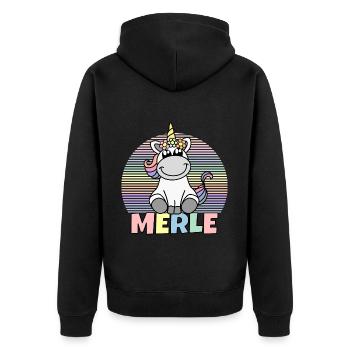 Nom de la licorne Merle - Veste à capuche bio Premium Unisexe - noir - Dos - Nico (187cm)