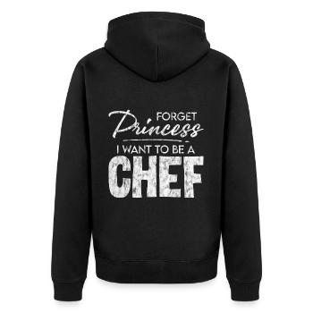Oubliez la princesse, je veux être un chef 3 - Veste à capuche bio Premium Unisexe - noir - Dos - Nico (187cm)