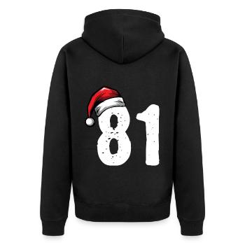 81 Number Christmas - Unisex Premium Organic Zip Hoodie - black - Back - Nico (187cm)