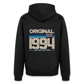 30ème Anniversaire 1994 Vintage Rétro Vintage - Veste à capuche bio Premium Unisexe - noir - Dos - Nico (187cm)