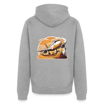 Der aufsteigende Geist - Unisex Premium Bio Zip Hoodie - Grau meliert - Hinten - Nico (187cm)