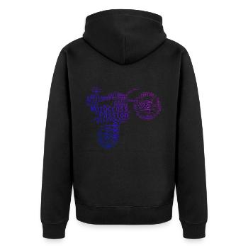 Men's Dirt Bike Dirt Biker Dirt Bike Supermoto - Unisex Premium Organic Zip Hoodie - black - Back - Nico (187cm)