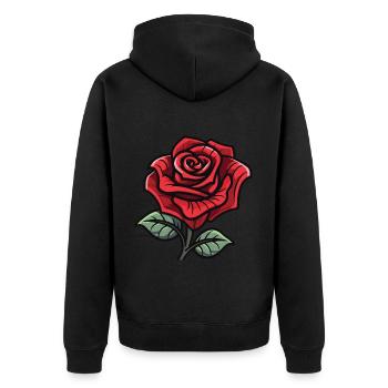 Rose Symbole Amour - Veste à capuche bio Premium Unisexe - noir - Dos - Nico (187cm)