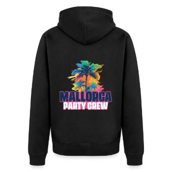 Mallorca Party Crew Urlaub - Unisex Premium Bio Zip Hoodie - Schwarz - Hinten - Nico (187cm)