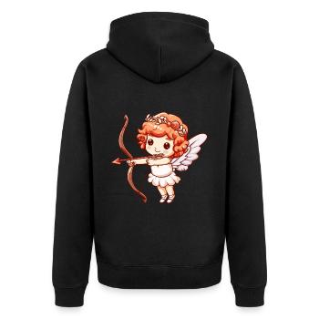 Ange de la Saint-Valentin en amour Cupidon - Veste à capuche bio Premium Unisexe - noir - Dos - Nico (187cm)