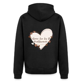 J’aime de coeur Marseille - Veste à capuche bio Premium Unisexe - noir - Dos - Nico (187cm)