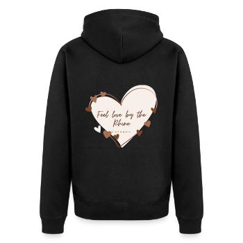 J’aime avec l’eau de Cologne du cœur - Veste à capuche bio Premium Unisexe - noir - Dos - Nico (187cm)