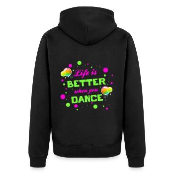 La vie est plus belle quand on danse - Tanzen Tänzer - Veste à capuche bio Premium Unisexe - noir - Dos - Nico (187cm)