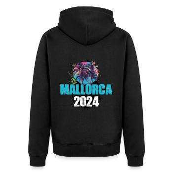 L’équipe de la tournée de voyage de Majorque 2024 - Veste à capuche bio Premium Unisexe - noir - Dos - Nico (187cm)