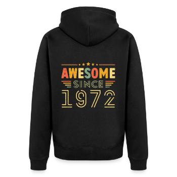 Millésime Légende 1972 Cadeau de 1972 - Né en 1972 - Veste à capuche bio Premium Unisexe - noir - Dos - Nico (187cm)