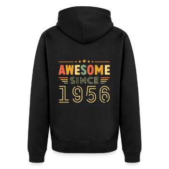 Millésime Légende 1956 Cadeau de 1956 - Né en 1956 - Veste à capuche bio Premium Unisexe - noir - Dos - Nico (187cm)