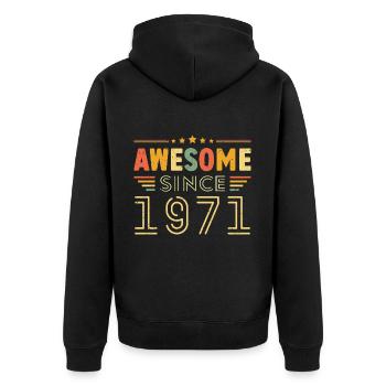 Millésime Légende 1971 Cadeau de 1971 - Né en 1971 - Veste à capuche bio Premium Unisexe - noir - Dos - Nico (187cm)