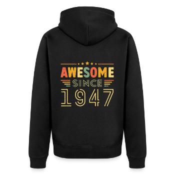 Millésime Légende 1947 Cadeau de 1947 - Né en 1947 - Veste à capuche bio Premium Unisexe - noir - Dos - Nico (187cm)