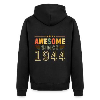 Millésime Légende 1944 Cadeau de 1944 - Né en 1944 - Veste à capuche bio Premium Unisexe - noir - Dos - Nico (187cm)