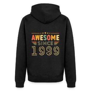 Vintage Legend 1989 Gift from 1989 - Born in 1989 - Unisex Premium Organic Zip Hoodie - black - Back - Nico (187cm)