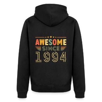 Vintage Legend 1994 Gift from 1994 - Born in 1994 - Unisex Premium Organic Zip Hoodie - black - Back - Nico (187cm)