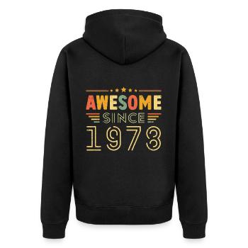 Vintage Legend 1978 Geschenk von 1978 - Jahrgang 1978 - Unisex Premium Bio Zip Hoodie - Schwarz - Hinten - Nico (187cm)