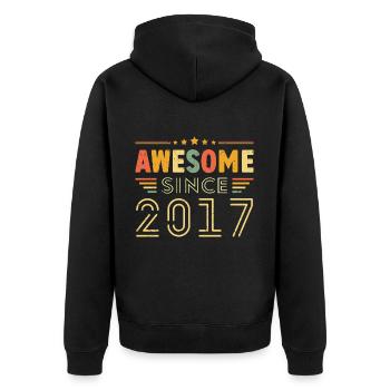 Vintage Legend 2017 Gift from 2017 - Born in 2017 - Unisex Premium Organic Zip Hoodie - black - Back - Nico (187cm)