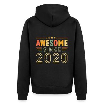 Vintage Legend 2020 Geschenk von 2020 - Geboren im Jahr 2020 - Unisex Premium Bio Zip Hoodie - Schwarz - Hinten - Nico (187cm)