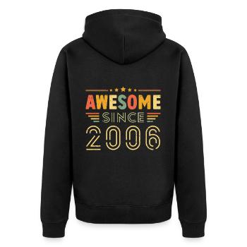 Vintage Legend 2006 Gift from 2006 - Born in 2006 - Unisex Premium Organic Zip Hoodie - black - Back - Nico (187cm)