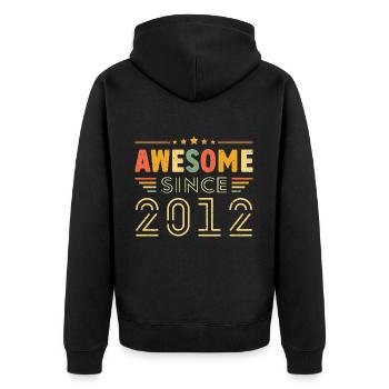 Millésime Légende 2012 Cadeau de 2012 - Né en 2012 - Veste à capuche bio Premium Unisexe - noir - Dos - Nico (187cm)