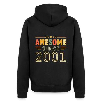 Millésime Légende 2001 Cadeau de 2001 - Né en 2001 - Veste à capuche bio Premium Unisexe - noir - Dos - Nico (187cm)