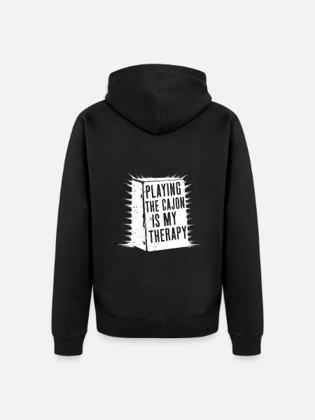 Cajon Drummer - Unisex Premium Organic Zip Hoodie - black
