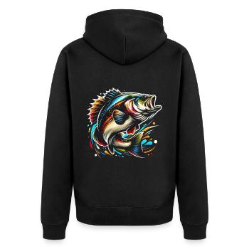 Poisson bar - Veste à capuche bio Premium Unisexe - noir - Dos - Nico (187cm)