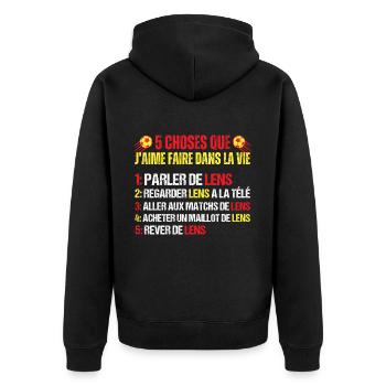 Lens supporter de football lensois humour foot - Veste à capuche bio Premium Unisexe - noir - Dos - Nico (187cm)