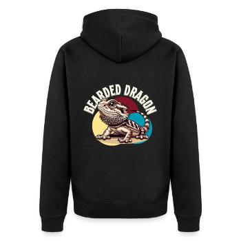 Bartagame Bartagamen Bearded Dragon - Unisex Premium Organic Zip Hoodie - black - Back - Nico (187cm)