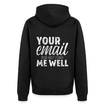Votre e-mail ne m’a pas trouvé bien 7 - Veste à capuche bio Premium Unisexe - noir - Dos - Nico (187cm)