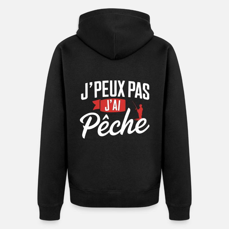 J'peux Pas, J'ai Pêche - Veste à capuche bio Premium Unisexe - noir