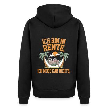 I'm retired, I don't have to do anything - Unisex Premium Organic Zip Hoodie - black - Back - Nico (187cm)