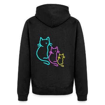 Chats rétro chat chaton des années 80 des années 90 Vintage Kid - Veste à capuche bio Premium Unisexe - noir - Dos - Nico (187cm)