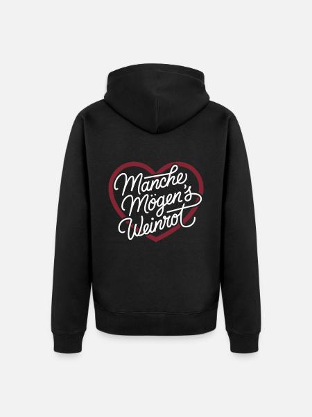 Manche mögens weinrot - Unisex Premium Bio Zip Hoodie - Schwarz