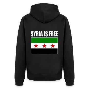 Drapeau de la Syrie - Veste à capuche bio Premium Unisexe - noir - Dos - Nico (187cm)