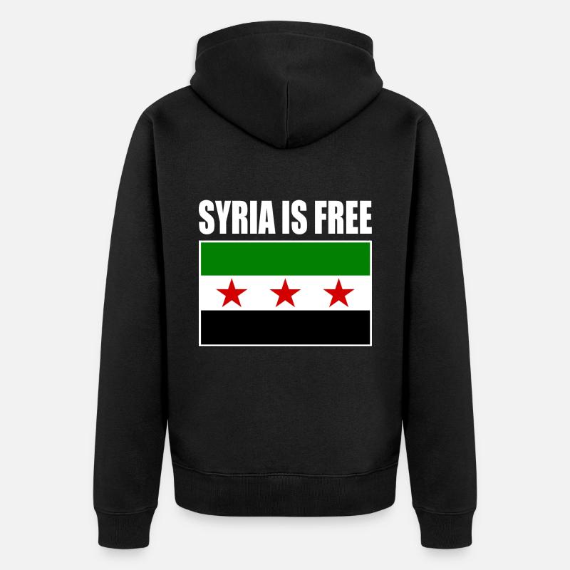 Drapeau de la Syrie - Veste à capuche bio Premium Unisexe - noir