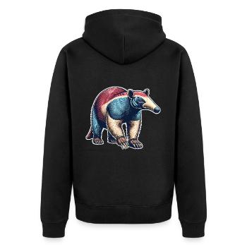 Anteater - Unisex Premium Organic Zip Hoodie - black - Back - Nico (187cm)