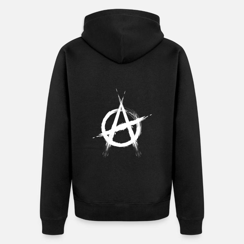 Anarchie symbole blanc - Veste à capuche bio Premium Unisexe - noir