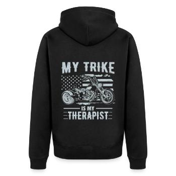 Idées cadeaux Trike | Triker Moto Trikes Motard - Veste à capuche bio Premium Unisexe - noir - Dos - Nico (187cm)
