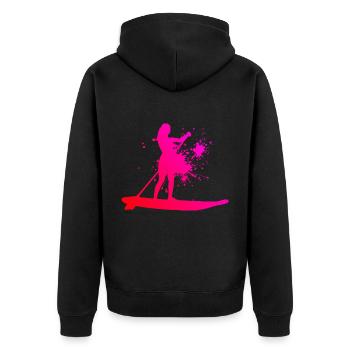 Standup Paddling Herren Standup Paddle Standup Pad - Unisex Premium Bio Zip Hoodie - Schwarz - Hinten - Nico (187cm)