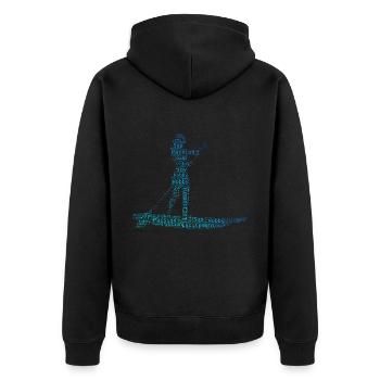 Men's Standup Paddling Standup Paddle Standup Pad - Unisex Premium Organic Zip Hoodie - black - Back - Nico (187cm)
